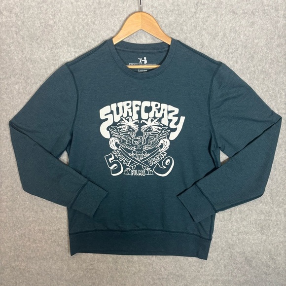 Bruce Brown Surf Crazy Graphic Crew Neck Sweatshirt-Ink Blue-Men Size Medium - Picture 2 of 7